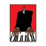 Music Portrait Modern Wall Art Print – Red Piano Player Print