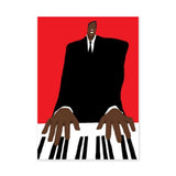 Music Portrait Modern Wall Art Print – Red Piano Player Print