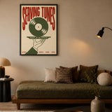 Music Typography Retro Wall Art Poster – Serving Tunes Vinyl Record Print