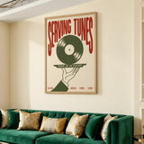 Music Typography Retro Wall Art Poster – Serving Tunes Vinyl Record Print