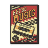 Music Typography Retro Wall Decor – Cassette Live Performance Print