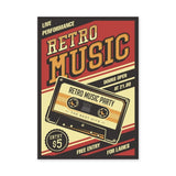 Music Typography Retro Wall Decor – Cassette Live Performance Print