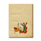 Music Vintage Wall Art Print – Whimsical Jazz Band Illustration