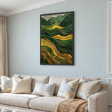 Nature Landscape Abstract Wall Decor – Green Gold Terraced Fields