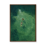 Ocean Sea Modern Wall Art Print – Overhead Swimmers in Deep Green Water