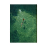 Ocean Sea Modern Wall Art Print – Overhead Swimmers in Deep Green Water