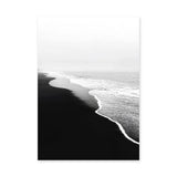 Ocean Shoreline Minimalist Coastal Wall Art Print – Black and White Beach Photography