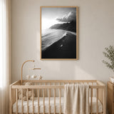 Ocean Wave Photography Coastal Wall Art Print – Black-and-White Surf Coast