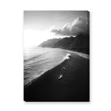 Ocean Wave Photography Coastal Wall Art Print – Black-and-White Surf Coast