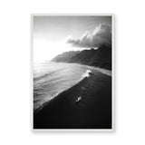 Ocean Wave Photography Coastal Wall Art Print – Black-and-White Surf Coast