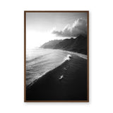 Ocean Wave Photography Coastal Wall Art Print – Black-and-White Surf Coast