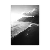Ocean Wave Photography Coastal Wall Art Print – Black-and-White Surf Coast