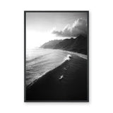 Ocean Wave Photography Coastal Wall Art Print – Black-and-White Surf Coast