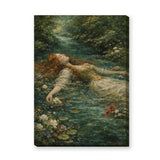 Ophelia Portrait Traditional Wall Art Print – Floating Forest Stream Scene