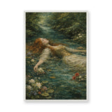 Ophelia Portrait Traditional Wall Art Print – Floating Forest Stream Scene