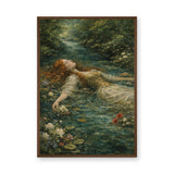 Ophelia Portrait Traditional Wall Art Print – Floating Forest Stream Scene