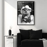 Otter Bath Modern Wall Decor – Cute Black and White Bubble Shower Print