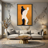 Overlapping Figures Abstract Wall Art Print – Orange Human Silhouette Print