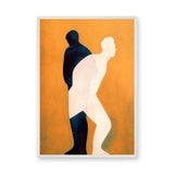 Overlapping Figures Abstract Wall Art Print – Orange Human Silhouette Print