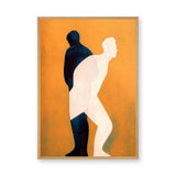 Overlapping Figures Abstract Wall Art Print – Orange Human Silhouette Print
