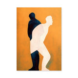 Overlapping Figures Abstract Wall Art Print – Orange Human Silhouette Print