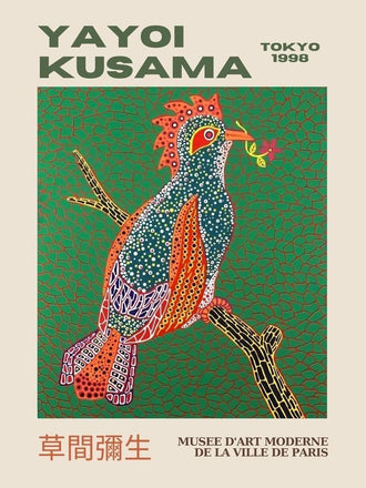 Patterned Bird Pop Art Wall Art Poster – Kusama Tokyo 1998 Print