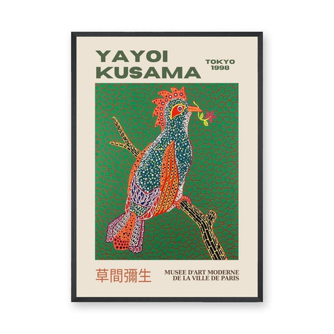 Patterned Bird Pop Art Wall Art Poster – Kusama Tokyo 1998 Print
