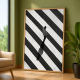 Photography Minimalist Wall Art Poster – Black White Crosswalk Portrait
