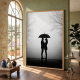 Photography Modern Minimalist Wall Art Poster – Romantic Umbrella Couple Print
