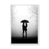 Photography Modern Minimalist Wall Art Poster – Romantic Umbrella Couple Print