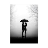Photography Modern Minimalist Wall Art Poster – Romantic Umbrella Couple Print