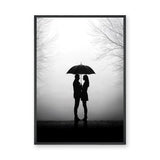 Photography Modern Minimalist Wall Art Poster – Romantic Umbrella Couple Print