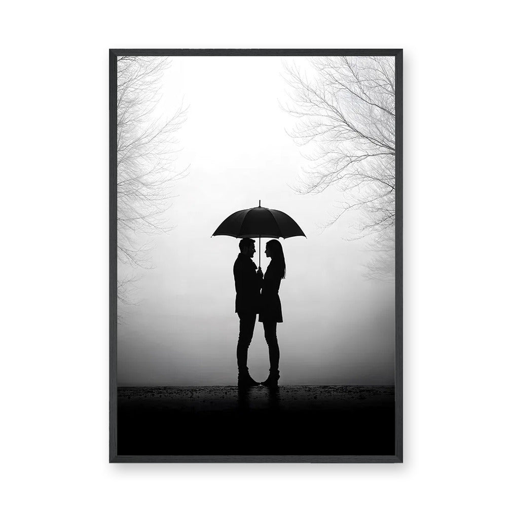 Photography Modern Minimalist Wall Art Poster – Romantic Umbrella Couple Print