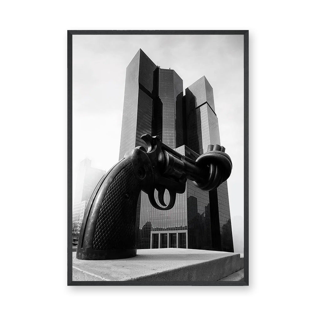 Photography Modern Minimalist Wall Decor – Knotted Gun Sculpture Photo