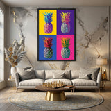 Pineapple Pop Art Wall Art Poster – Colorful Tropical Fruit Grid