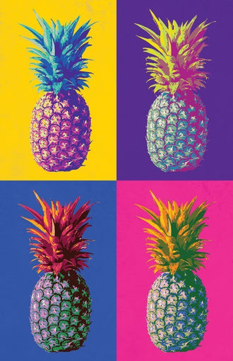 Pineapple Pop Art Wall Art Poster – Colorful Tropical Fruit Grid