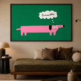 Pink Dog Pop Art Wall Decor – Funny Pissmelke Thought Bubble