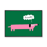 Pink Dog Pop Art Wall Decor – Funny Pissmelke Thought Bubble