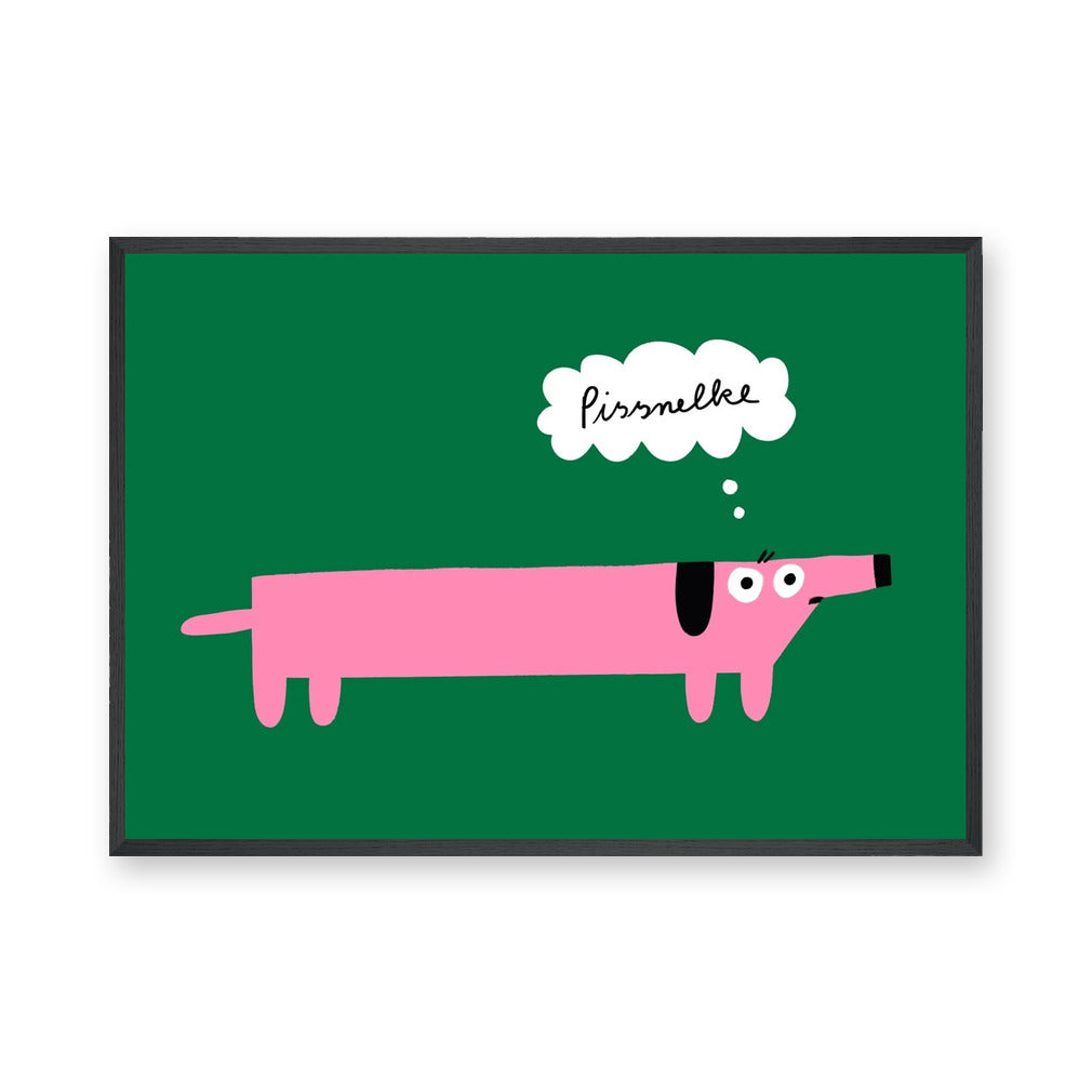 Pink Dog Pop Art Wall Decor – Funny Pissmelke Thought Bubble