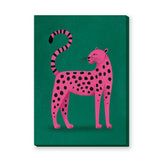 Pink Leopard Pop Art Wall Art Poster – Bright Animal Print on Green