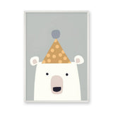 Polar Bear Kids Wall Art Print – Cute Minimalist Nursery Party Bear