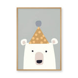 Polar Bear Kids Wall Art Print – Cute Minimalist Nursery Party Bear
