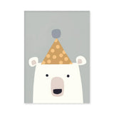 Polar Bear Kids Wall Art Print – Cute Minimalist Nursery Party Bear