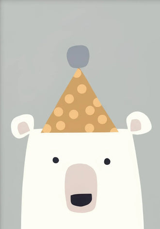 Polar Bear Kids Wall Art Print – Cute Minimalist Nursery Party Bear