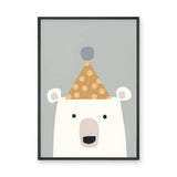 Polar Bear Kids Wall Art Print – Cute Minimalist Nursery Party Bear