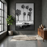 Pontiac GTO Coastal Vintage Wall Art Poster – Palm Tree Seaside Photograph