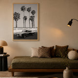 Pontiac GTO Coastal Vintage Wall Art Poster – Palm Tree Seaside Photograph