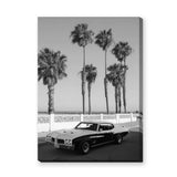 Pontiac GTO Coastal Vintage Wall Art Poster – Palm Tree Seaside Photograph