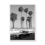 Pontiac GTO Coastal Vintage Wall Art Poster – Palm Tree Seaside Photograph