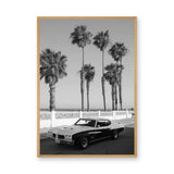 Pontiac GTO Coastal Vintage Wall Art Poster – Palm Tree Seaside Photograph